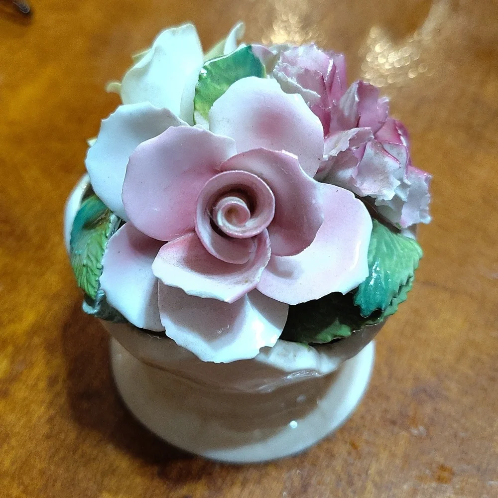 Stafford Porcelain Floral Cluster in White, Pink, Cream, and Green